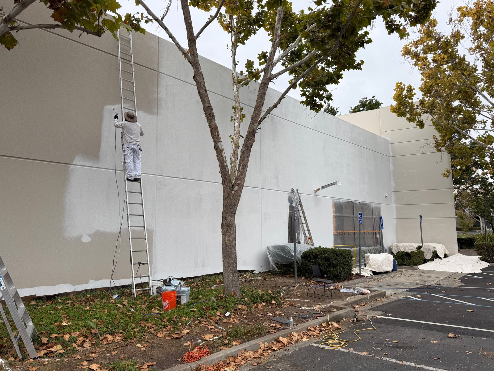 Commercial Building Repaint in Fremont, CA – primer application 2