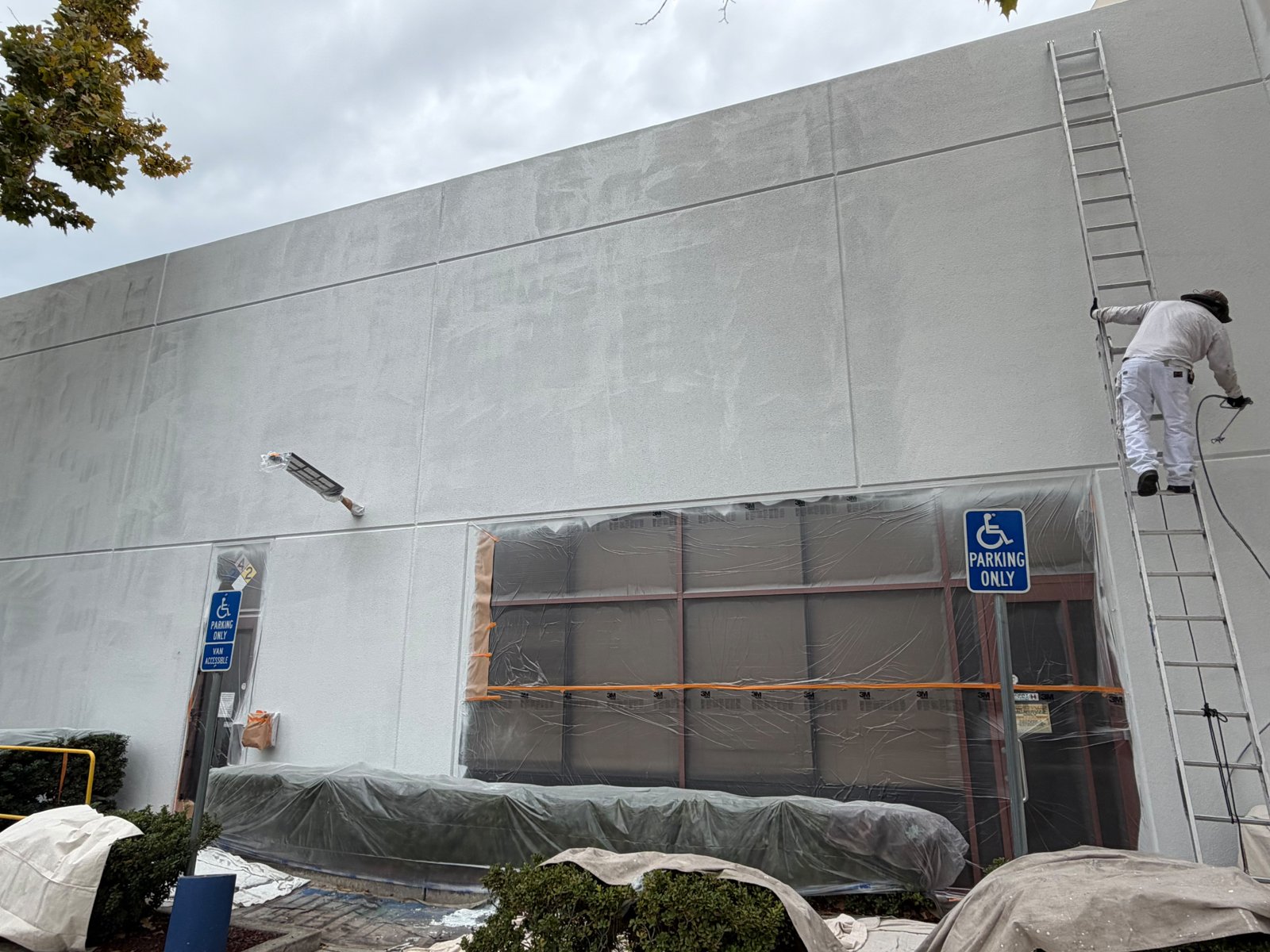 Commercial Building Repaint in Fremont, CA – primer application 6
